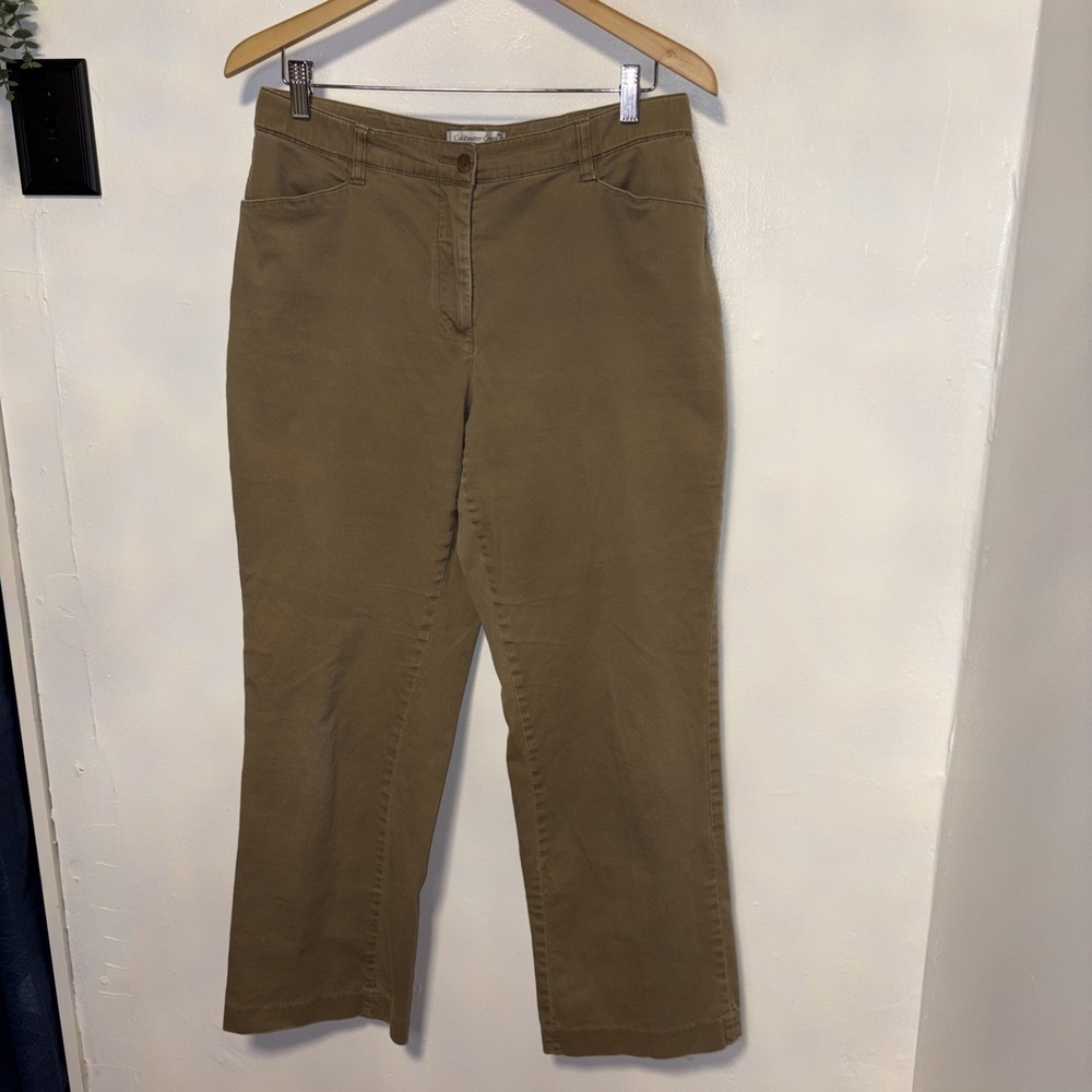 NWT‎ Coldwater Creek Womens Beige Brown Natural Waist Pant Size 14